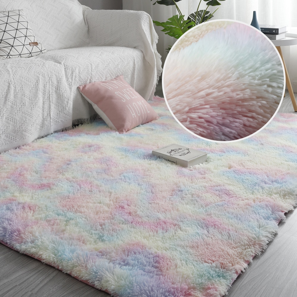 Plush Carpet for Living Room Fluffy Rug Thick Bed Room Carpets Anti-slip Floor Plush Carpet for Living Room Fluffy Rug Thick Bed Room Carpets Anti-slip Floor
